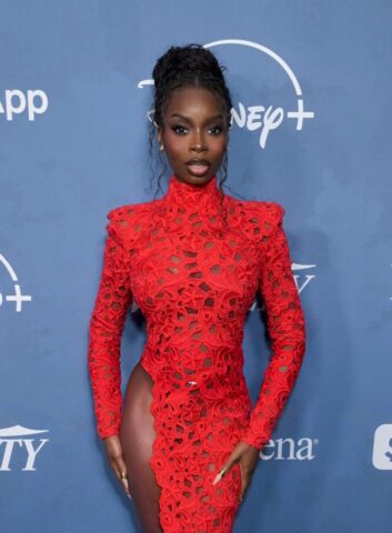 Olandria Takes the Red Carpet by Storm in Her Dangerously Sexy Red Lace Dress at Variety Power of Young Hollywood (2)
